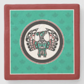 Dessous-de-verre En Pierre Amérindien Noir Haida Thunderbird (Devant)