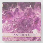 Dessous-de-verre En Pierre Améthyst Gemstone Image Shiny and Sparkly (Devant)