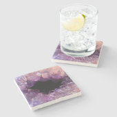 Dessous-de-verre En Pierre Améthyste pourpre (Côté)