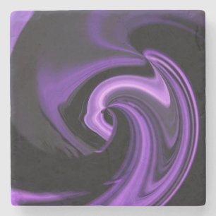 Dessous-de-verre En Pierre Améthyste Purple Coeur Abstrait