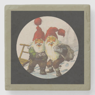Dessous-de-verre En Pierre Amis de gnome de Noël