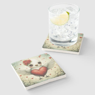 Dessous-de-verre En Pierre Amour des oiseaux 2