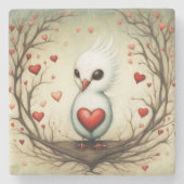 Dessous-de-verre En Pierre Amour des oiseaux 4 (Devant)