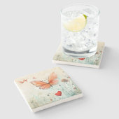 Dessous-de-verre En Pierre Amour papillon (Côté)