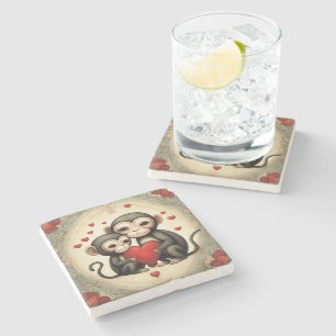 Dessous-de-verre En Pierre Amour singe