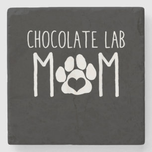 Dessous-de-verre En Pierre Amoureux des chiens Chocolat Lab Maman