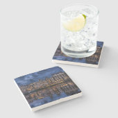 Dessous-de-verre En Pierre Amsterdam avec les canaux à Dusk (Côté)