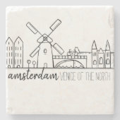 Dessous-de-verre En Pierre Amsterdam Skyline (Devant)