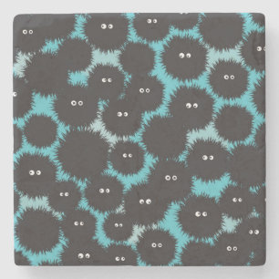 Dessous-de-verre En Pierre Amusant monstres noirs moelleux