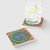 Dessous-de-verre En Pierre Amusants Étoiles Coeurs Whimsical (Côté)