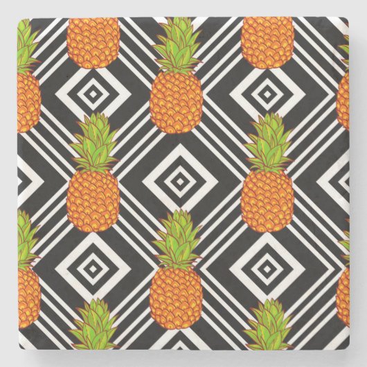 Dessous-de-verre En Pierre Ananas géométriques (Devant)