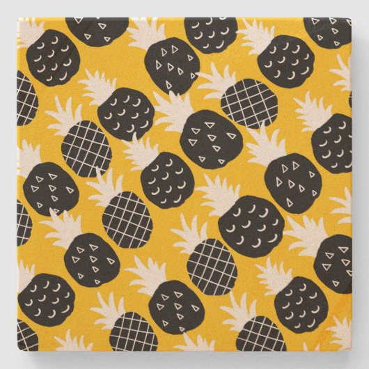 Dessous-de-verre En Pierre Ananas noir (Devant)
