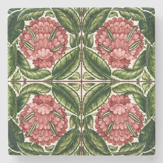 Dessous-de-verre En Pierre Ancien design botanique victorien (Devant)