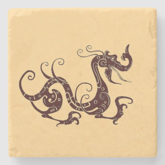 Dessous-de-verre En Pierre Ancien dragon mystique brun (Devant)