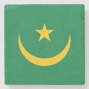 Dessous-de-verre En Pierre Ancien drapeau de la Mauritanie