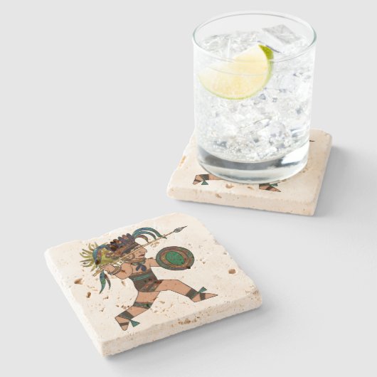 Dessous-de-verre En Pierre Ancien guerrier Amérindien (Côté)