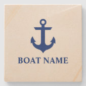 Dessous-de-verre En Pierre Ancre Nautical Boat Name (Devant)