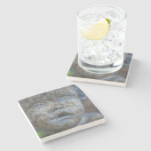 Dessous-de-verre En Pierre Ange bleu (Côté)