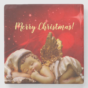 Dessous-de-verre En Pierre Ange couchant Bébé Jésus Noël
