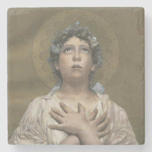 Dessous-de-verre En Pierre Ange de Noël (Devant)