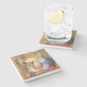 Dessous-de-verre En Pierre Angel Playing a Flageolet (par Edward Burne-Jones) (Côté)