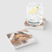Dessous-de-verre En Pierre Anglais Cocker Spaniel Chien (Côté)