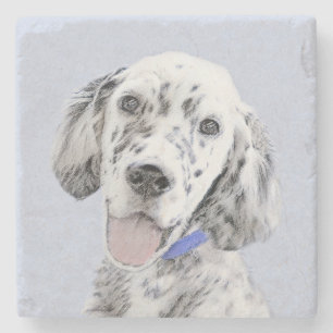 Dessous-de-verre En Pierre Anglais Setter Blue Belton Peinture Chien Art