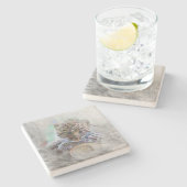 Dessous-de-verre En Pierre animal artistique léopard (Côté)