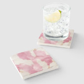 Dessous-de-verre En Pierre Animal de vache blanche rose (Côté)