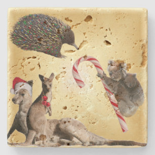 Dessous-de-verre En Pierre Animaux de Noël australiens