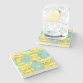 Dessous-de-verre En Pierre Animaux mignons jouant avec de l'eau 2 (Côté)