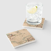 Dessous-de-verre En Pierre Antique vieille carte inspirée (1) (Côté)