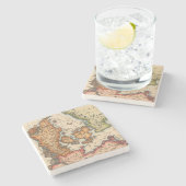 Dessous-de-verre En Pierre Antique vieille carte inspirée (10) (Côté)