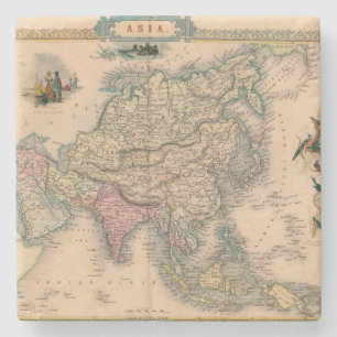 Dessous-de-verre En Pierre Antique vieille carte inspirée (11)