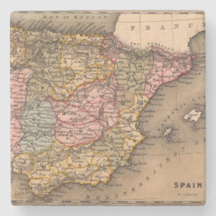 Dessous-de-verre En Pierre Antique vieille carte inspirée (5)