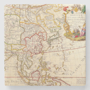 Dessous-de-verre En Pierre Antique vieille carte inspirée (6)