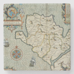 Dessous-de-verre En Pierre Antique vieille carte inspirée (7)