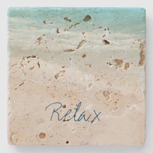 Dessous-de-verre En Pierre Aqua Ocean Beach Vibes  (Devant)