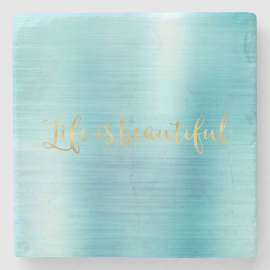 Dessous-de-verre En Pierre Aqua Stripe (Devant)