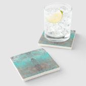 Dessous-de-verre En Pierre Aqua Turquoise Blue Grey (Côté)