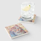 Dessous-de-verre En Pierre aquarell kitten (Côté)