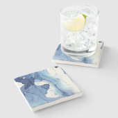 Dessous-de-verre En Pierre Aquarelle (Côté)