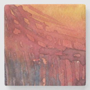 Dessous-de-verre En Pierre Aquarelle abstraite 3