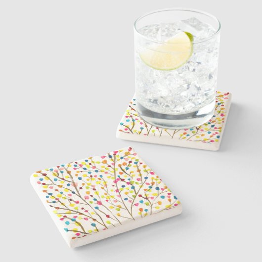 Dessous-de-verre En Pierre Aquarelle arc-en-ciel (Côté)