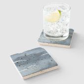 Dessous-de-verre En Pierre Aquarelle bleu foncé (Côté)