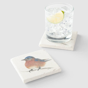 Dessous-de-verre En Pierre Aquarelle Bluebird