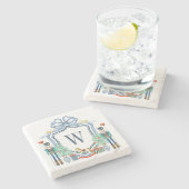 Dessous-de-verre En Pierre Aquarelle Casse-monogramme Noël (Côté)