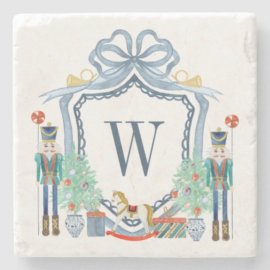 Dessous-de-verre En Pierre Aquarelle Casse-monogramme Noël (Devant)