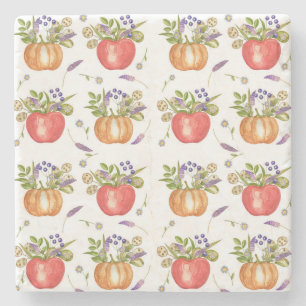 Dessous-de-verre En Pierre Aquarelle d'automne, Composition transparente.