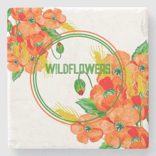Dessous-de-verre En Pierre Aquarelle de fleurs sauvages